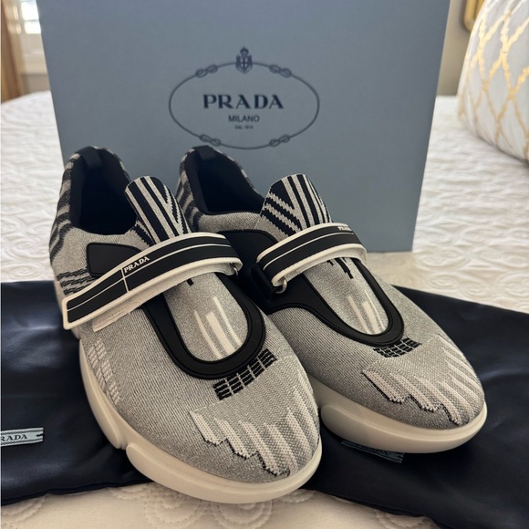 Prada Shoes - Prada Gray and Black Athletic Shoes